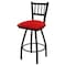 Holland Bar Stool Co 25" Swivel Counter Stool, Black Wrinkle, Canter Red Seat X810 - alternate 1